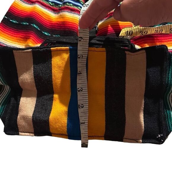 "NEW" Striped Multicolor Drawstring Tribal Peruvian Boho Backpack Unisex OS - Picture 10 of 13